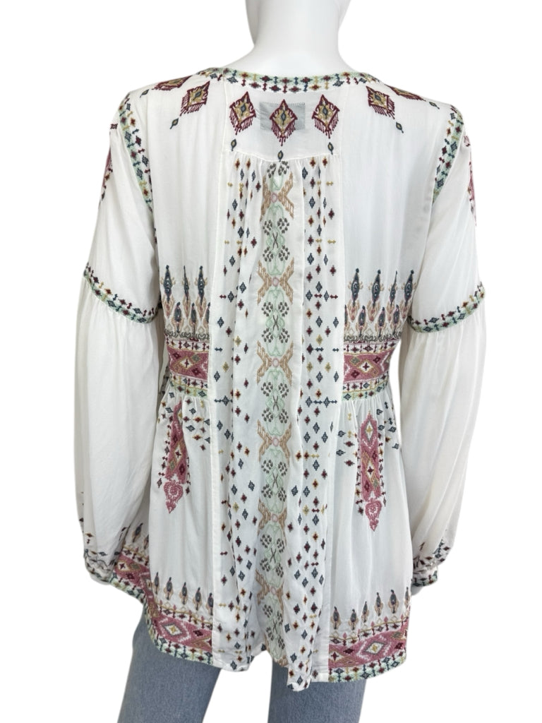 Johnny Was NWT 100% Silk Embroidered Deliza Blouse Size S