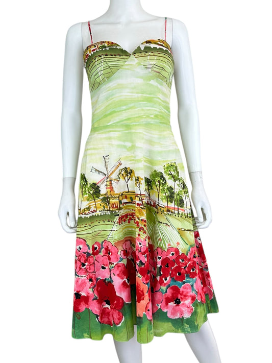 muse Tropical Floral Midi Dress Size 2