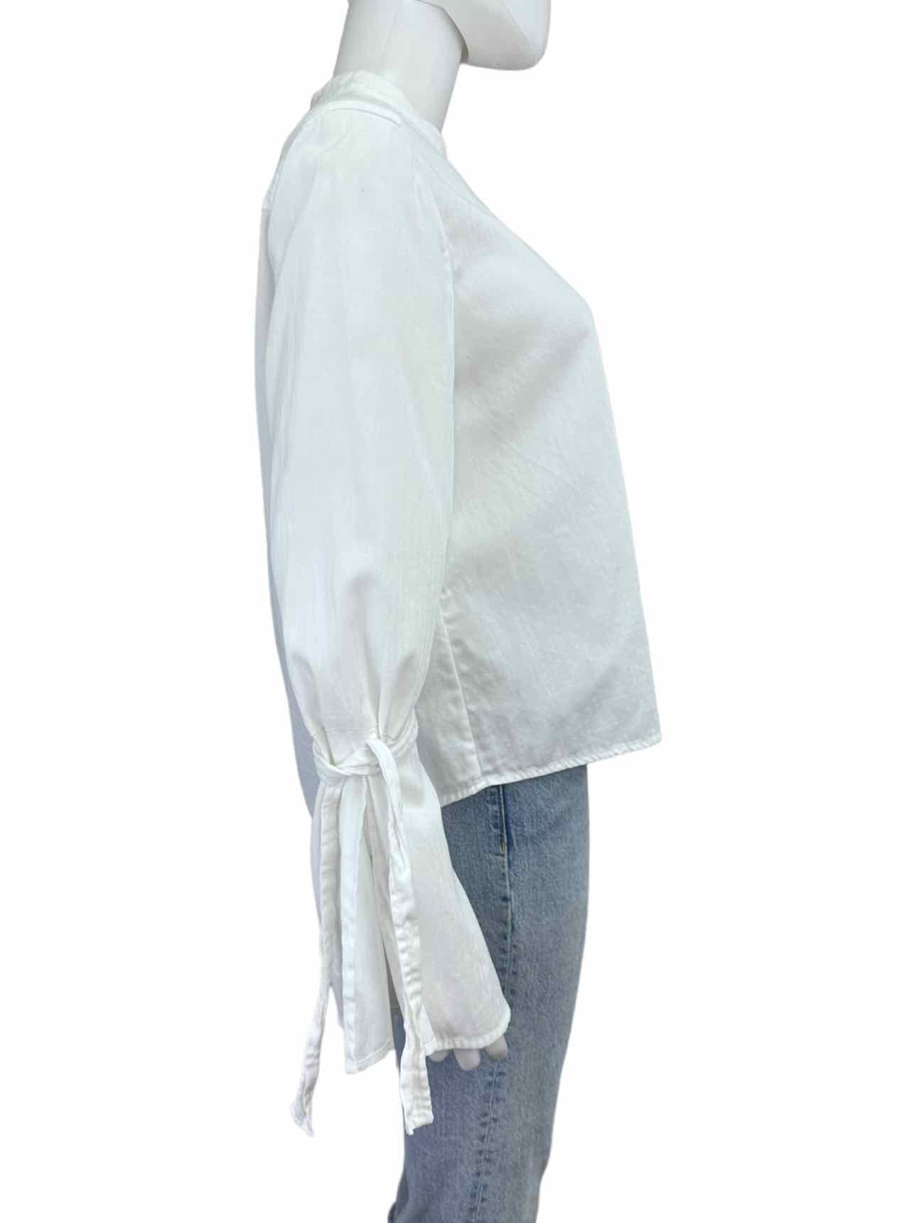 BCBGMAXAZRIA White 100% Cotton Button-Down Shirt Size M