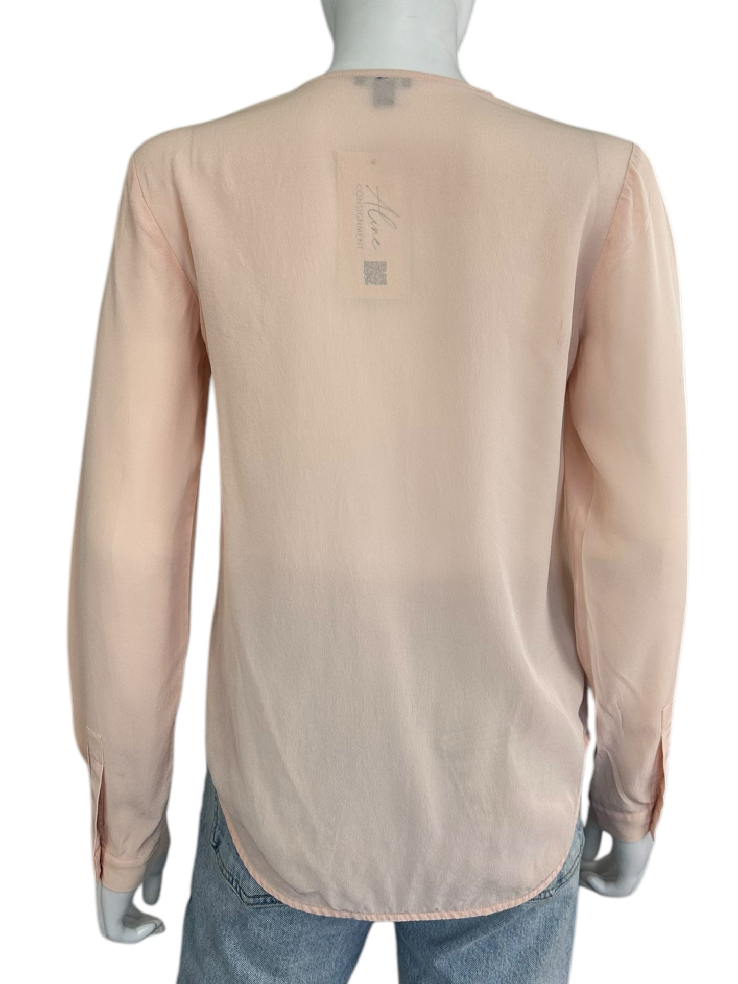 Ann Taylor 100% Silk Pink Blouse Size XS