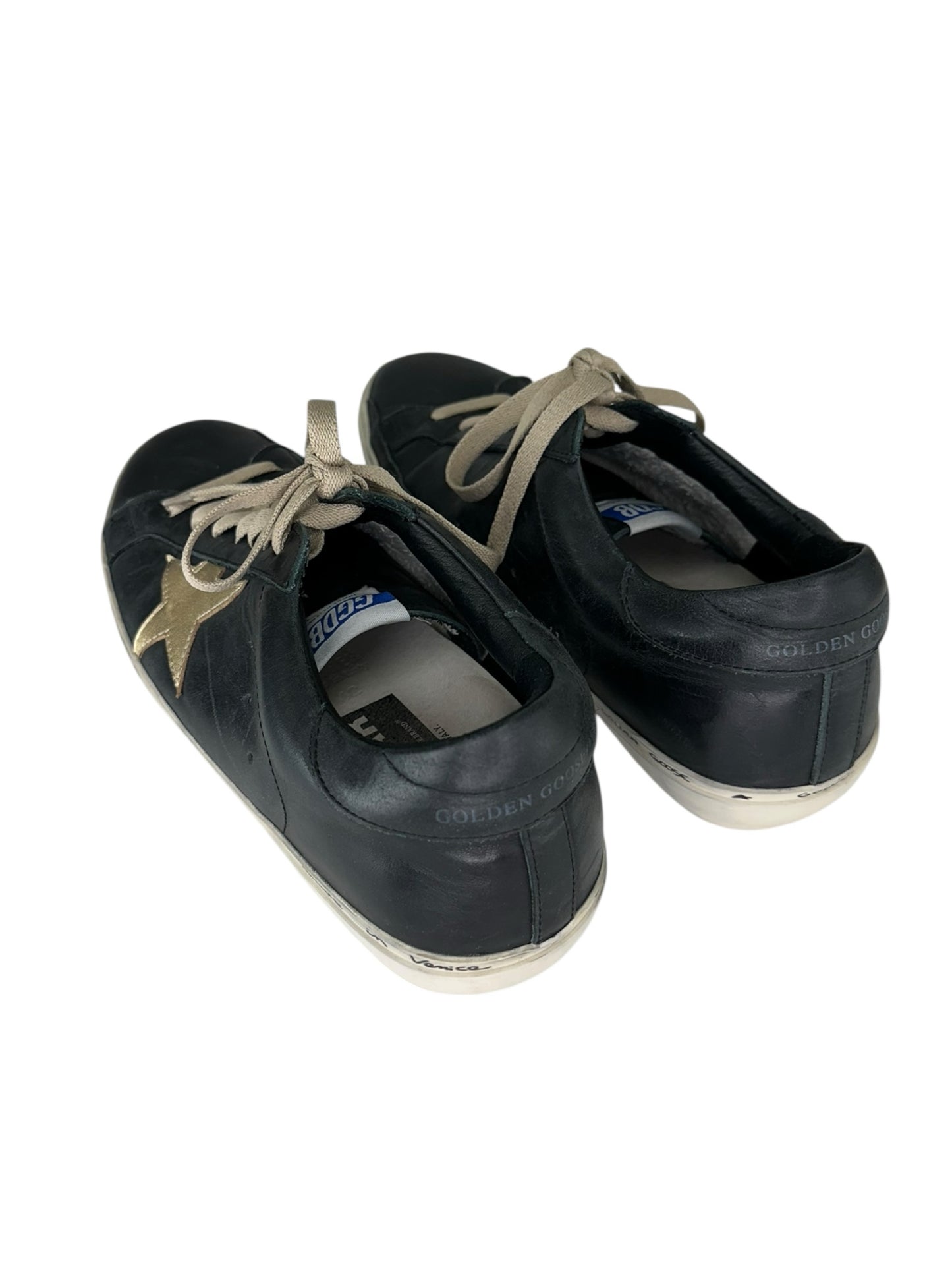 GOLDENGOOSE Black Super-Star Leather Sneakers Size 42