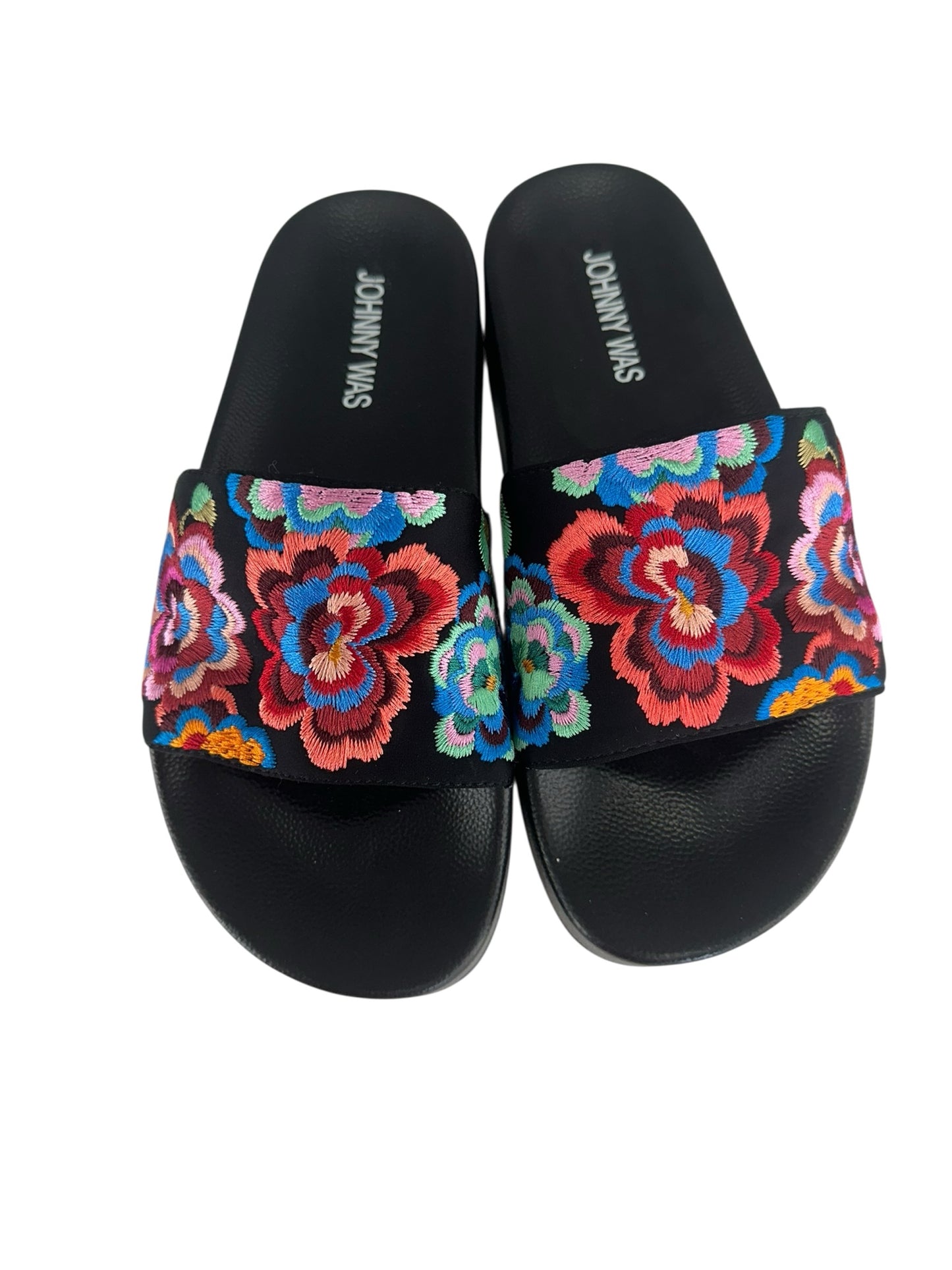 Johnny Was Black Calanthe Platform Sandal Size 6