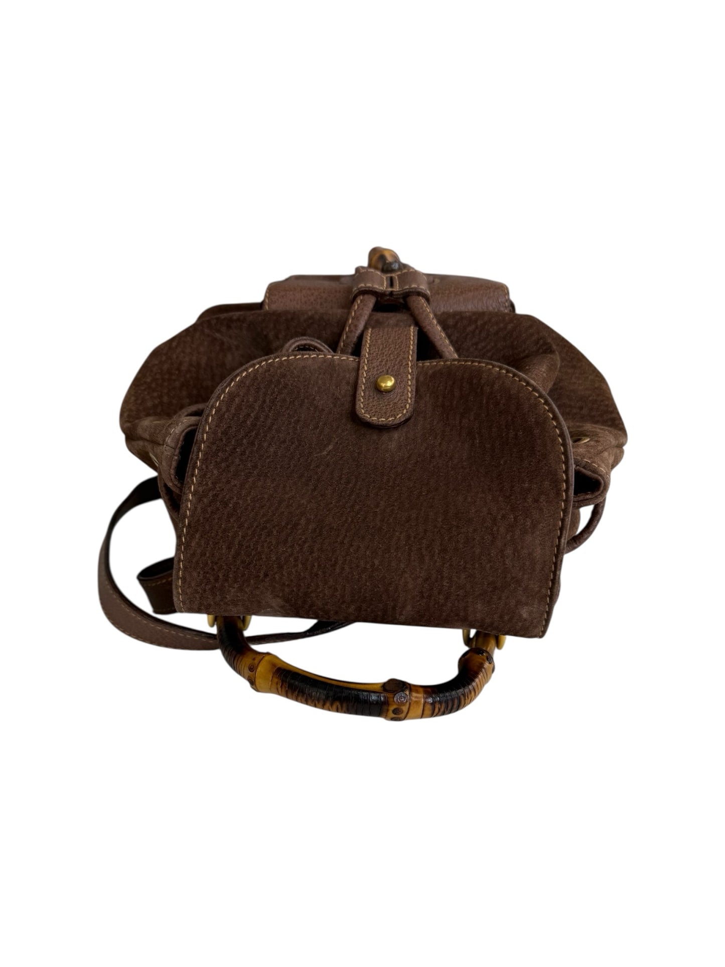 Gucci Vintage Brown Suede Backpack Designer Handbag