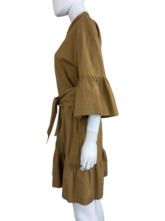 VERONICA BEARD Khaki Button-Down Mini Dress Size 12
