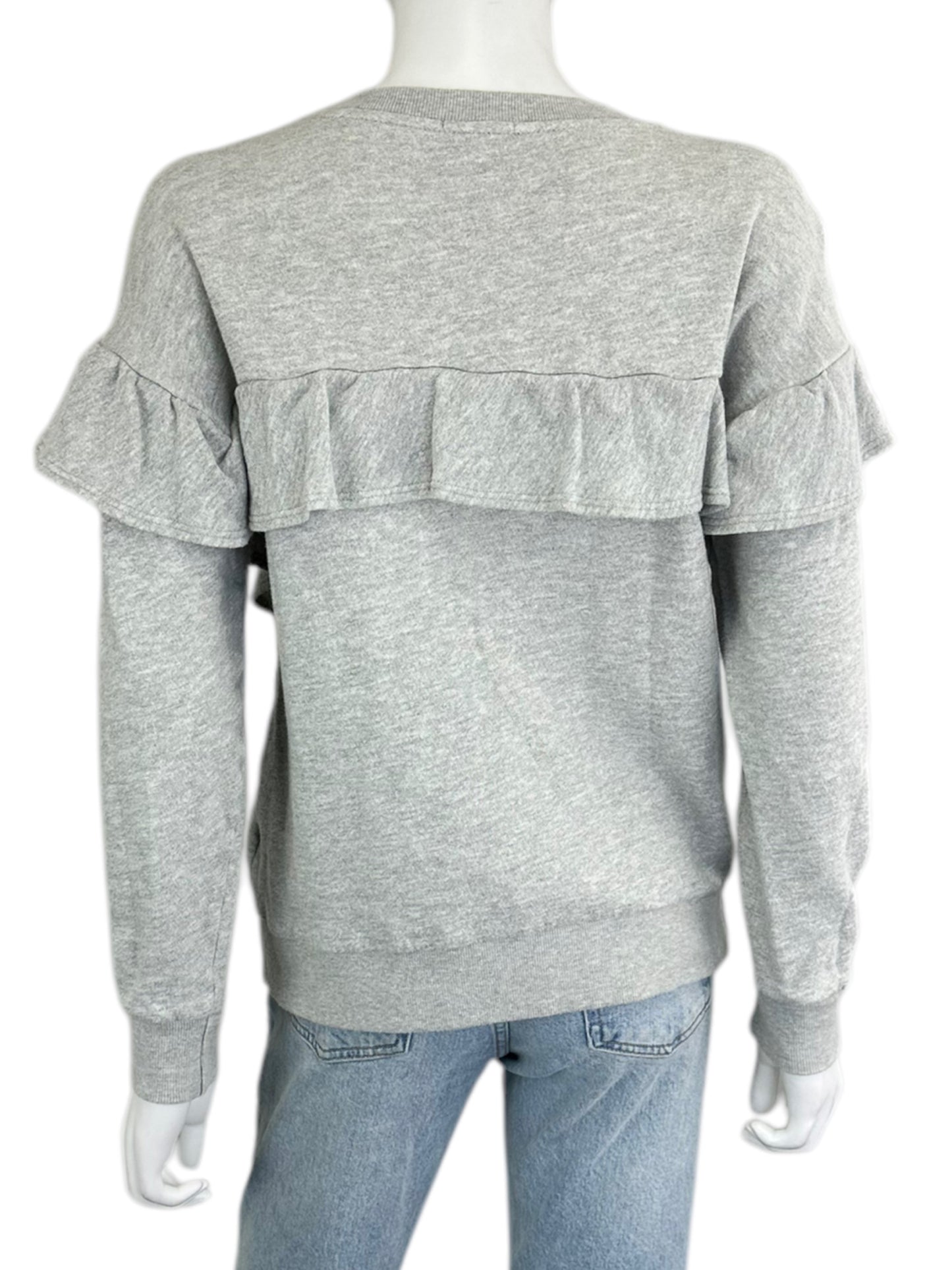 joie Gray Ruffle Knit Top Size S