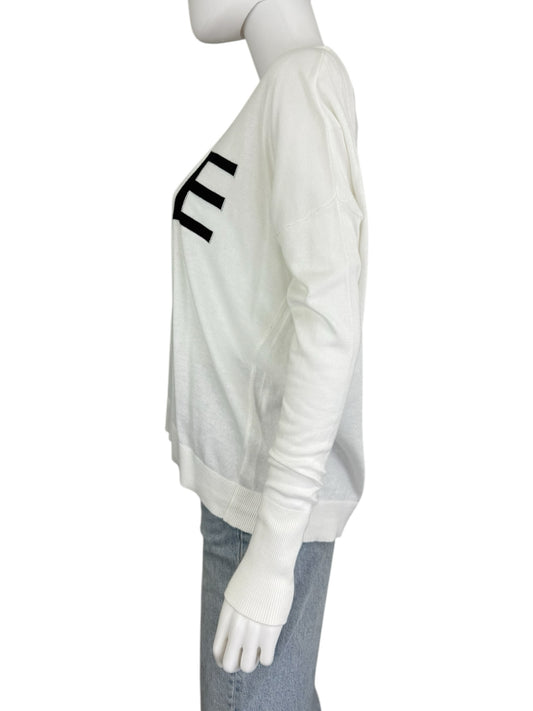 MILLY White LOVE Sweater Size L