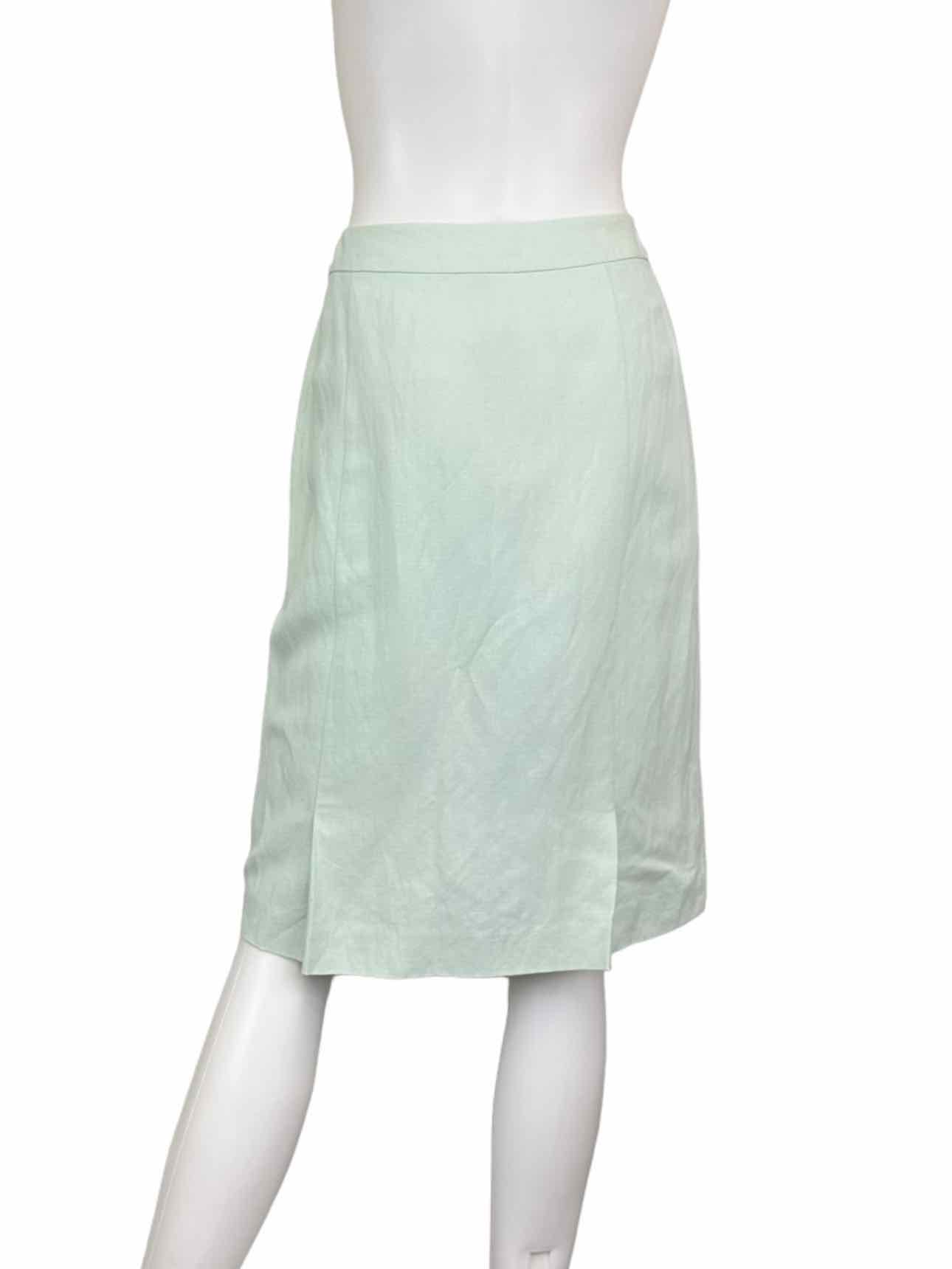 LINDA ALLARD NWT Pastel Green Linen Skirt Size 10