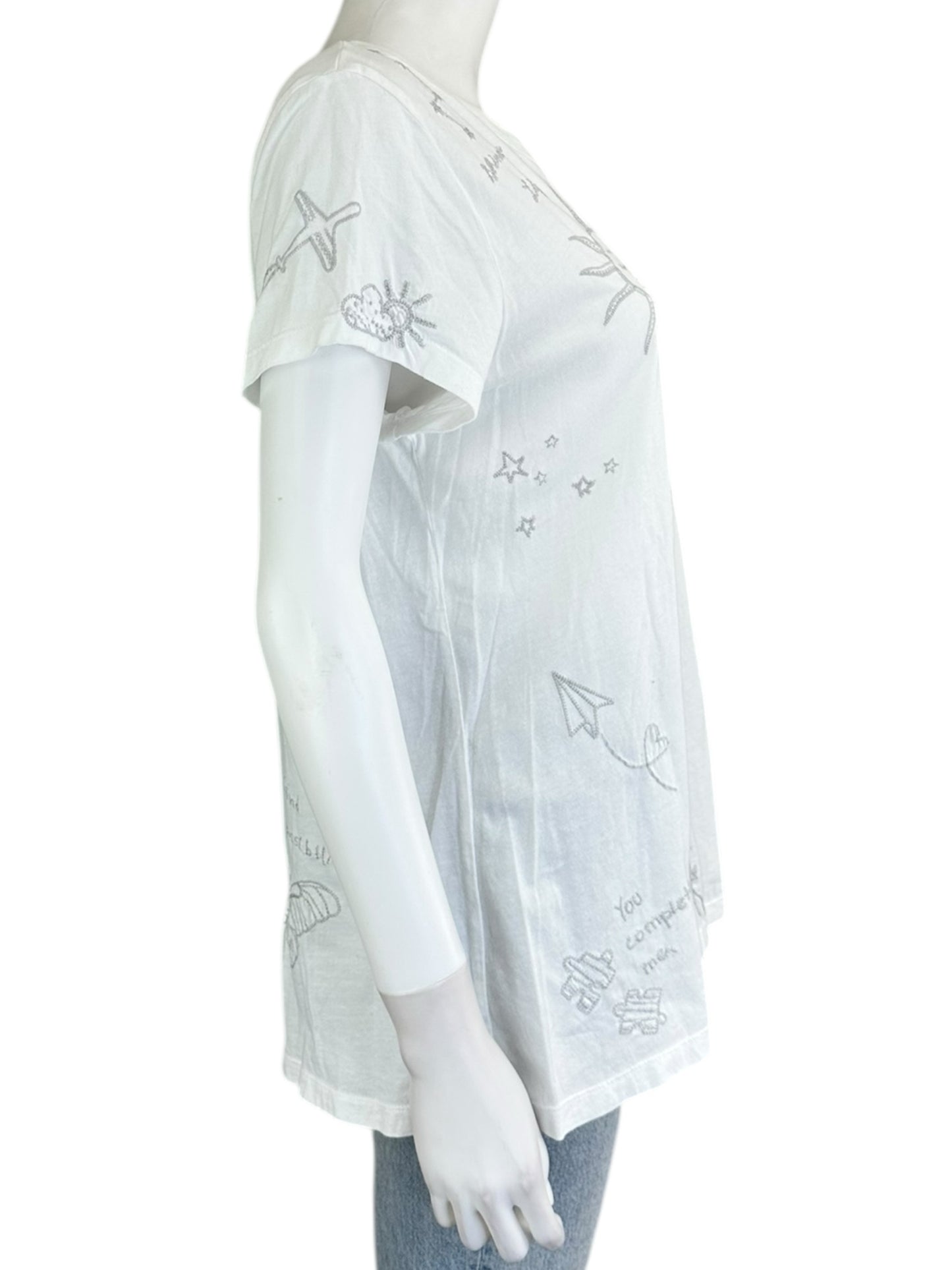 Johnny Was White Knit Top Size L