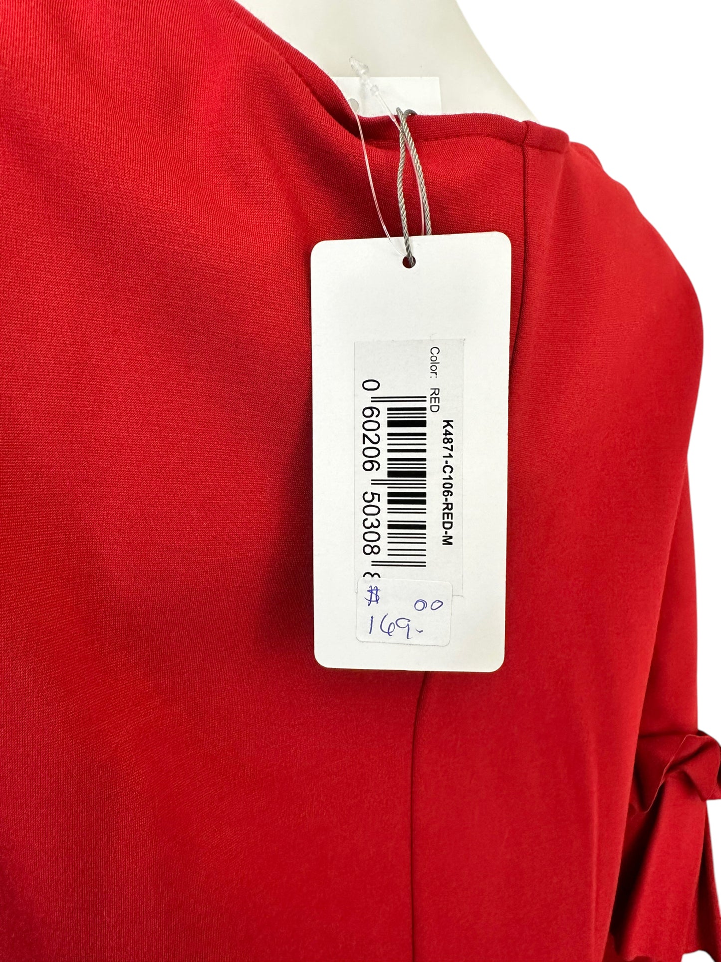 KATHERINE BARCLAY Red Knit Mini Dress Size M