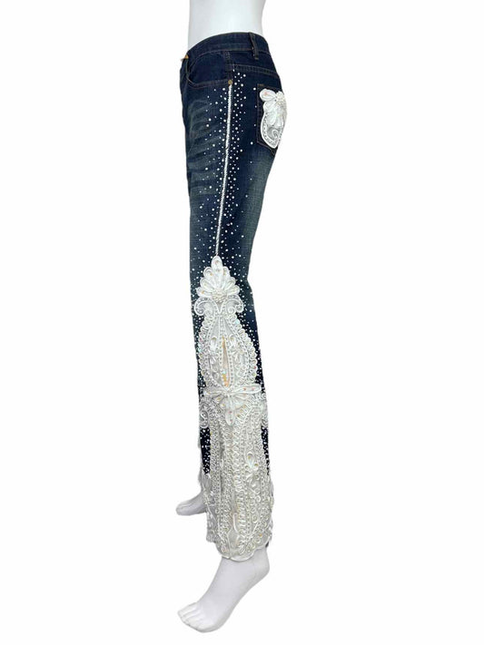 Amanda Adams NWT Embroidered & Beaded Flare Jeans Size 31
