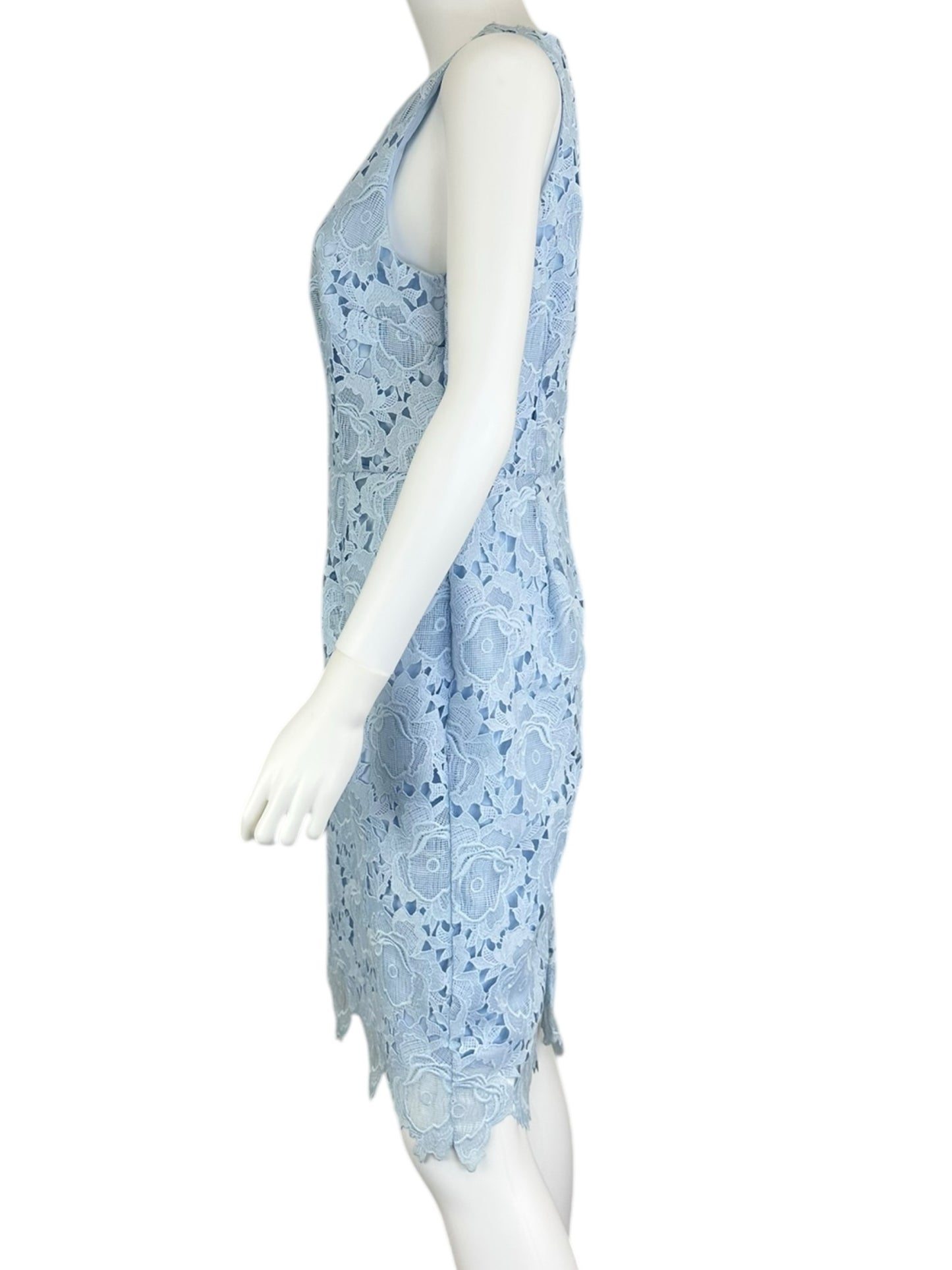Katherine Kelly Blue Floral Eyelet Dress Size 8