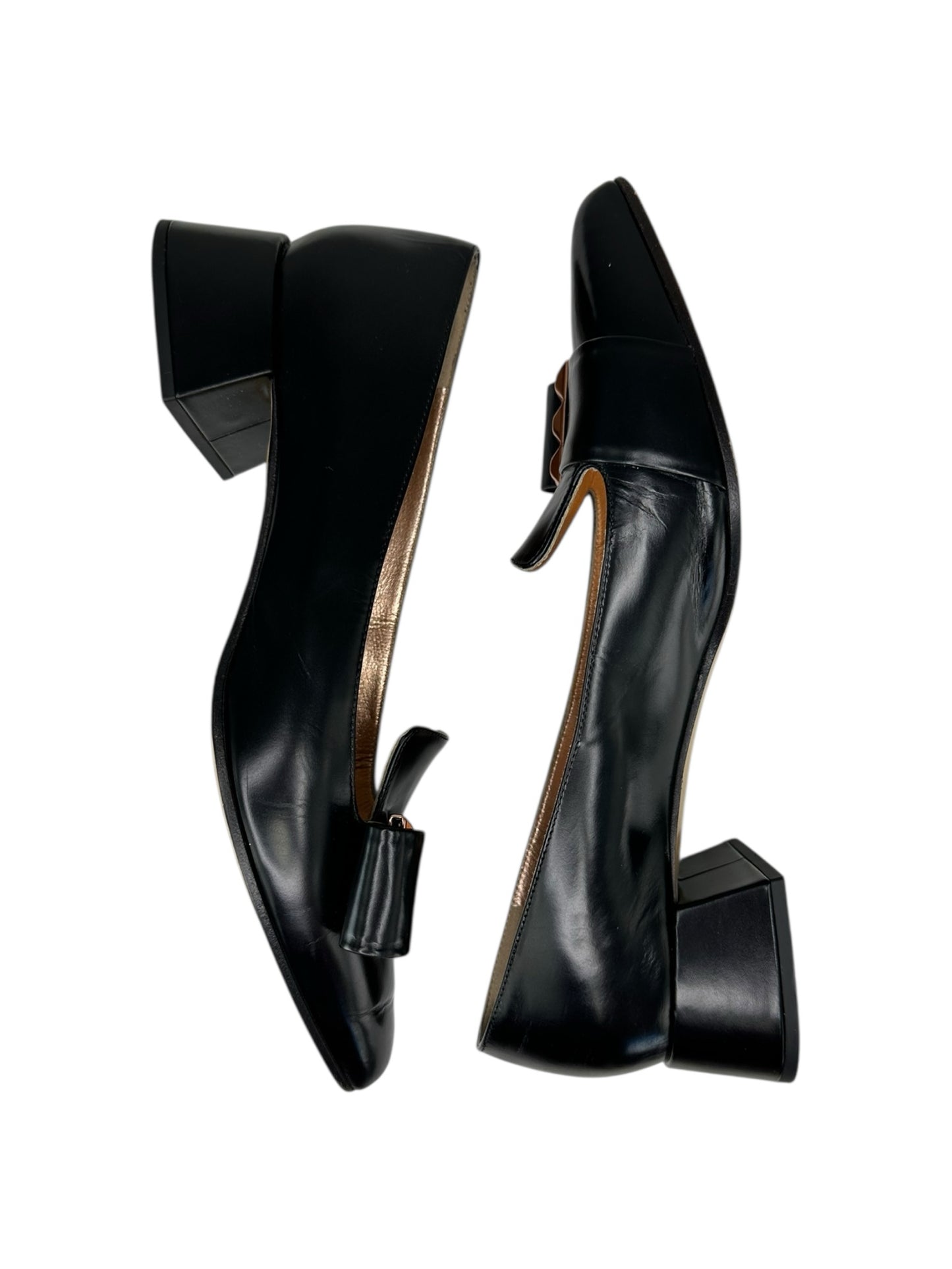 Max Mara Black Leather Colomba Pumps Size 39