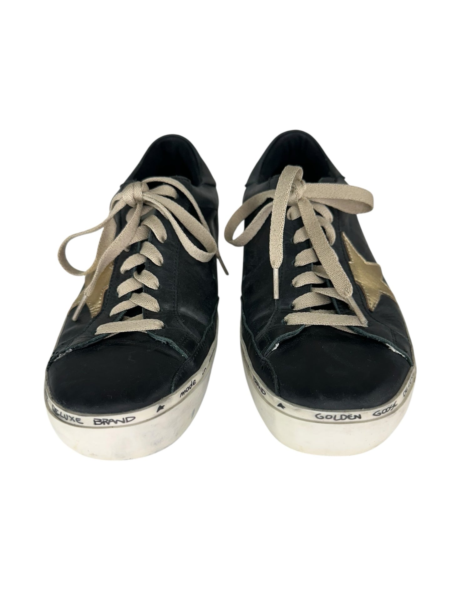 GOLDENGOOSE Black Super-Star Leather Sneakers Size 42