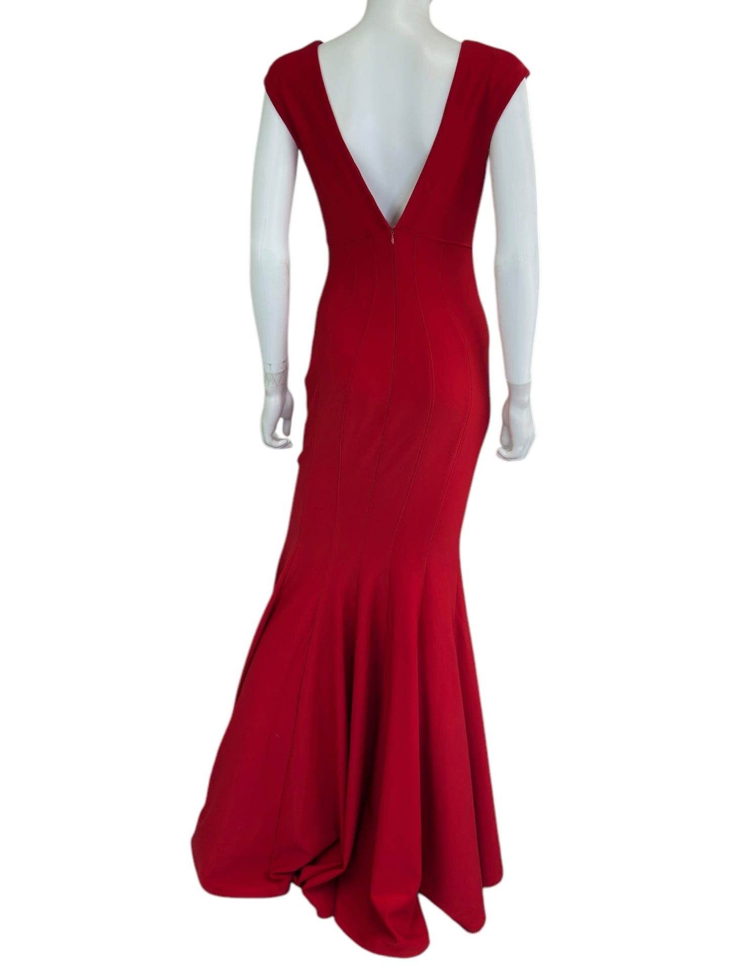 Betsy & Adam Red Maxi Formal Dress Size 10