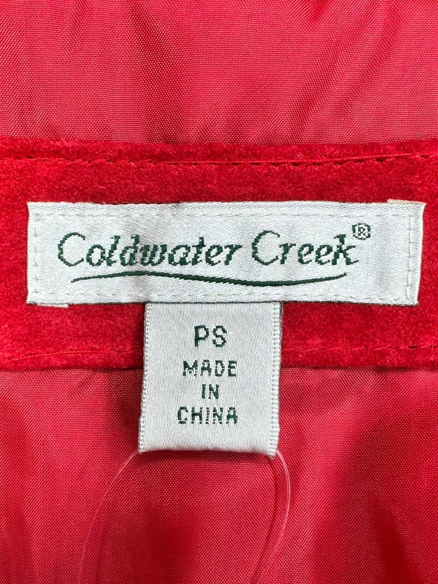 Coldwater Creek Red Suede Leather Jacket Size PS