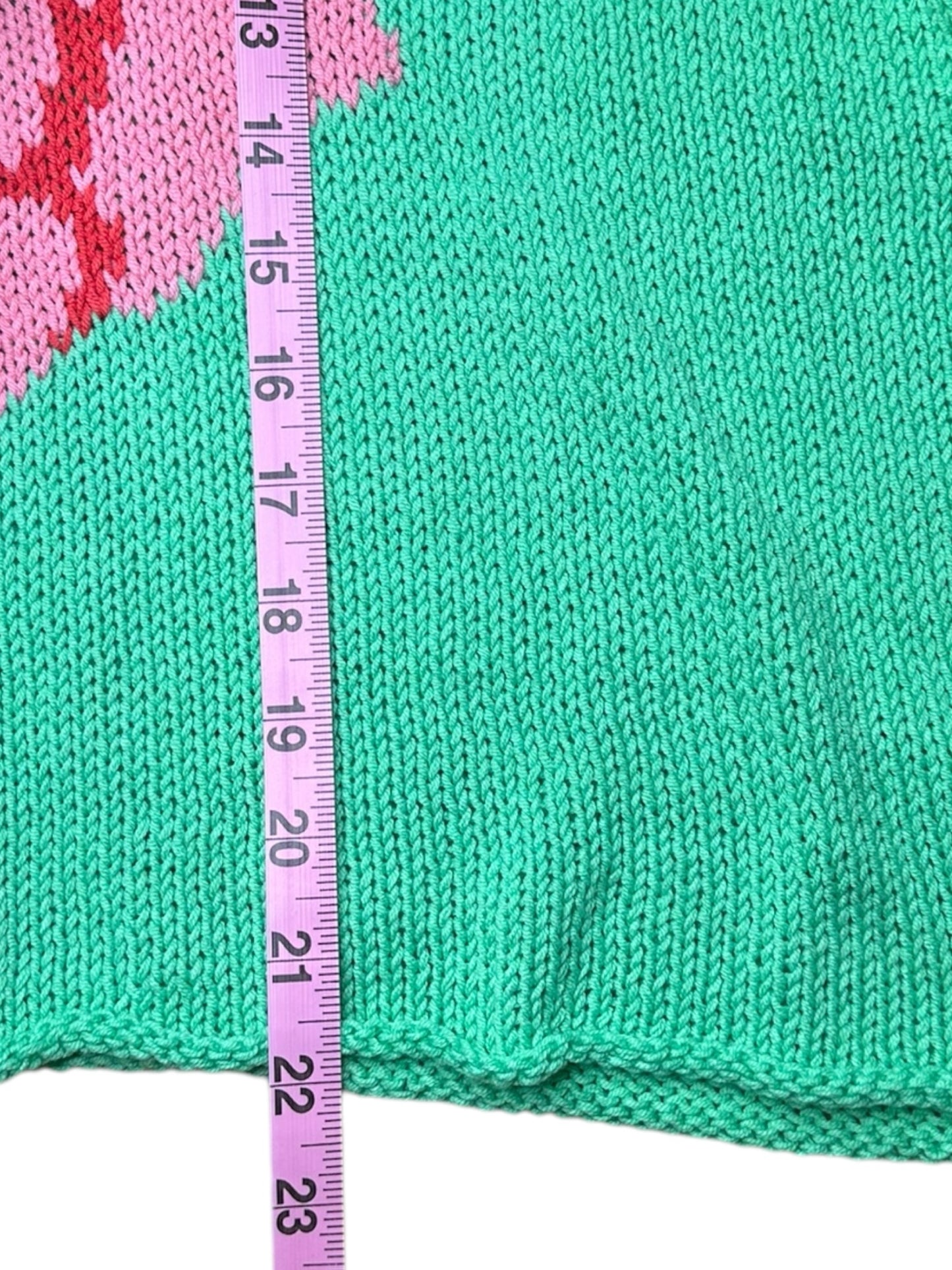 Wooden Ships NWT Green Rose Sweater Size S/M