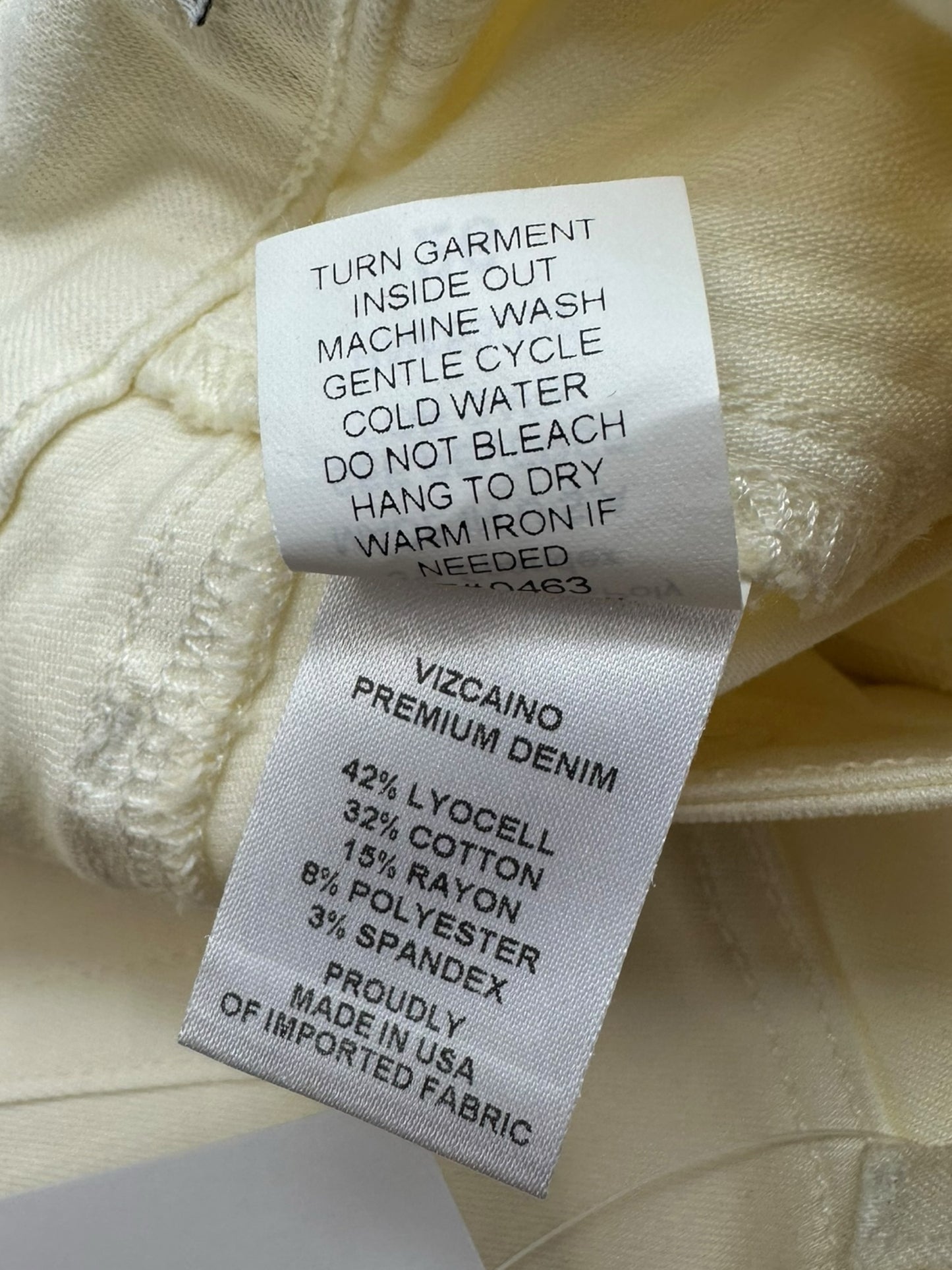 VIZCAINO Cream Skinny Jeans Size 26