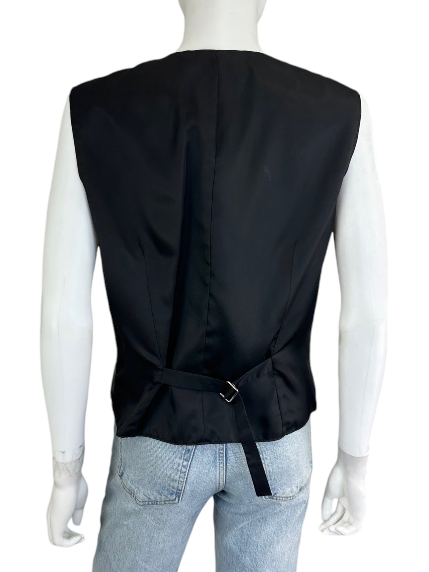 Brisa Black Genuine Leather Vest Size 14