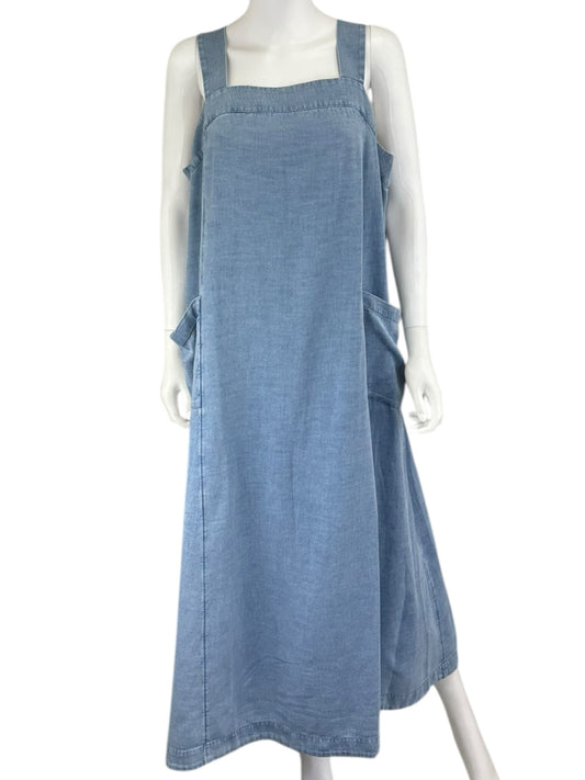Pure Jill INDIGO Blue Overall Maxi Dress Size L