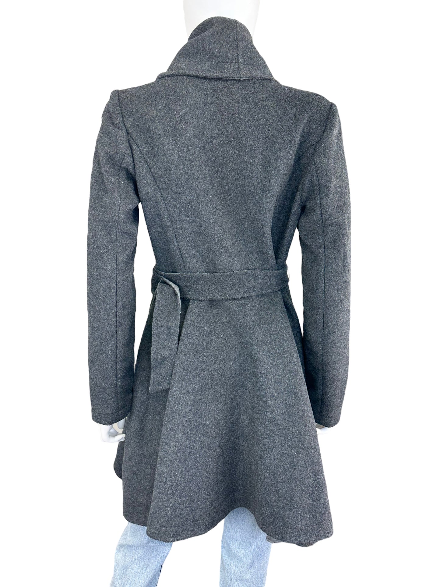 ANTONIO MELANI Grey Wool Waterfall Coat Size XS