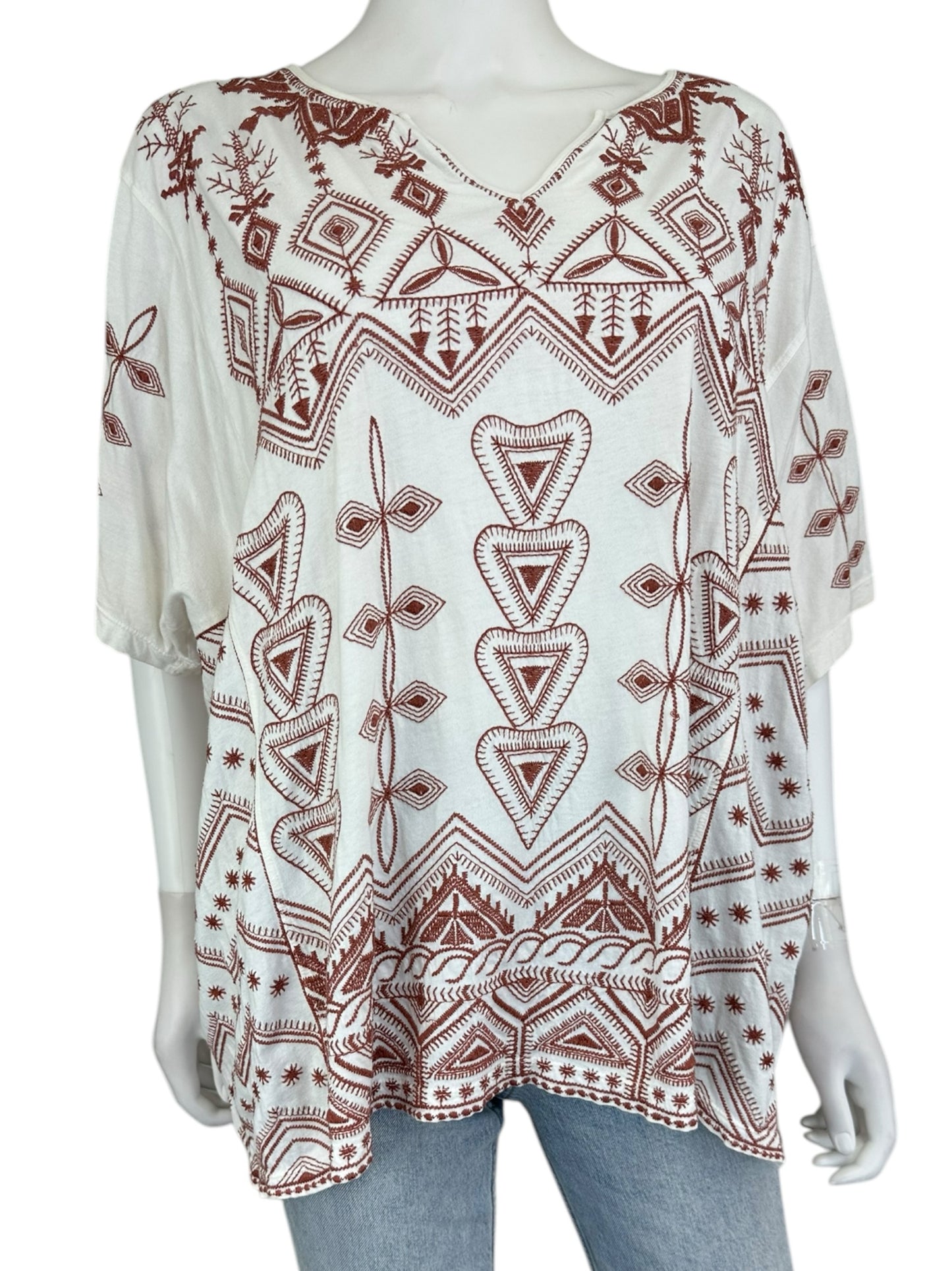 Johnny Was Chevron Knit Top Size XL