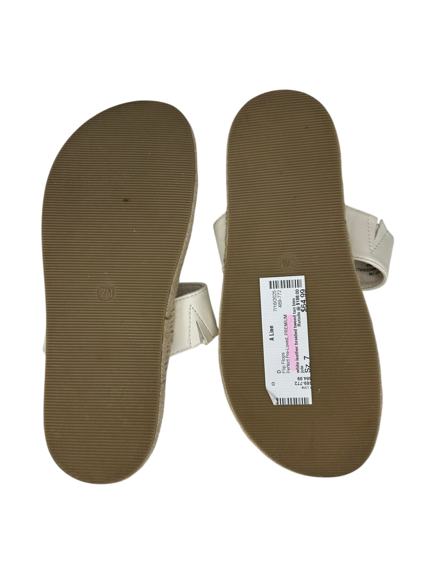 joie White Nacho Thong Sandals Size 7