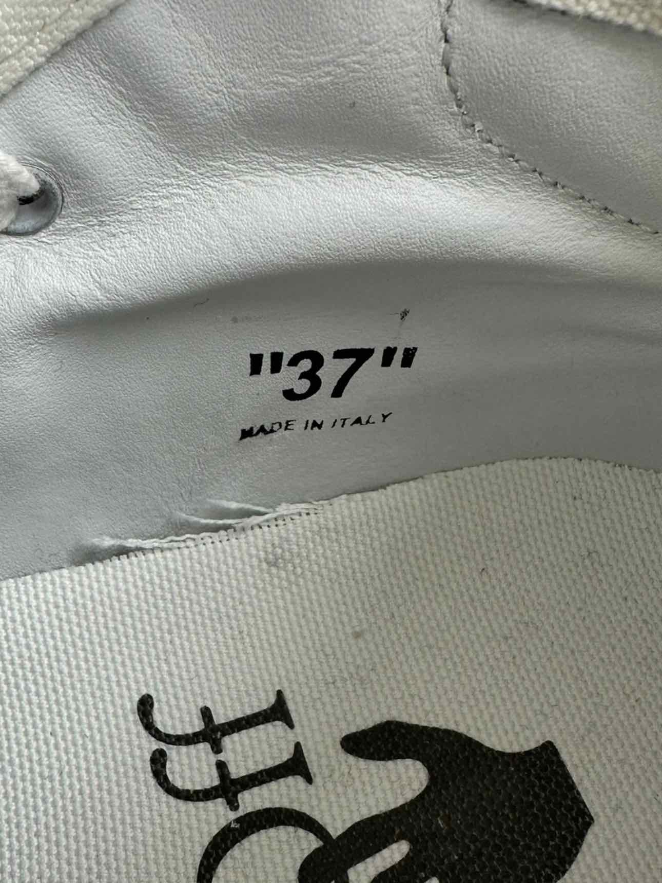 OFF WHITE c/o Virgil Abloh 3.0 OFF COURT Glitter Silver White High Top Sneakers Size 7B