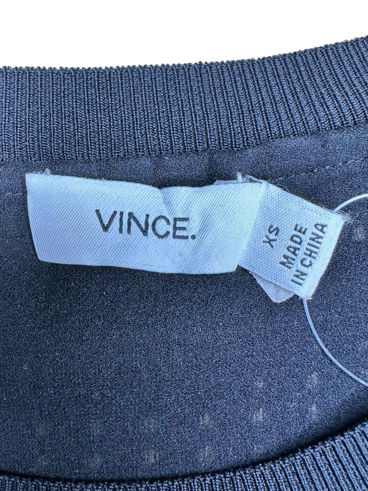 vince. 100% Silk Black Mesh Tank Size XS