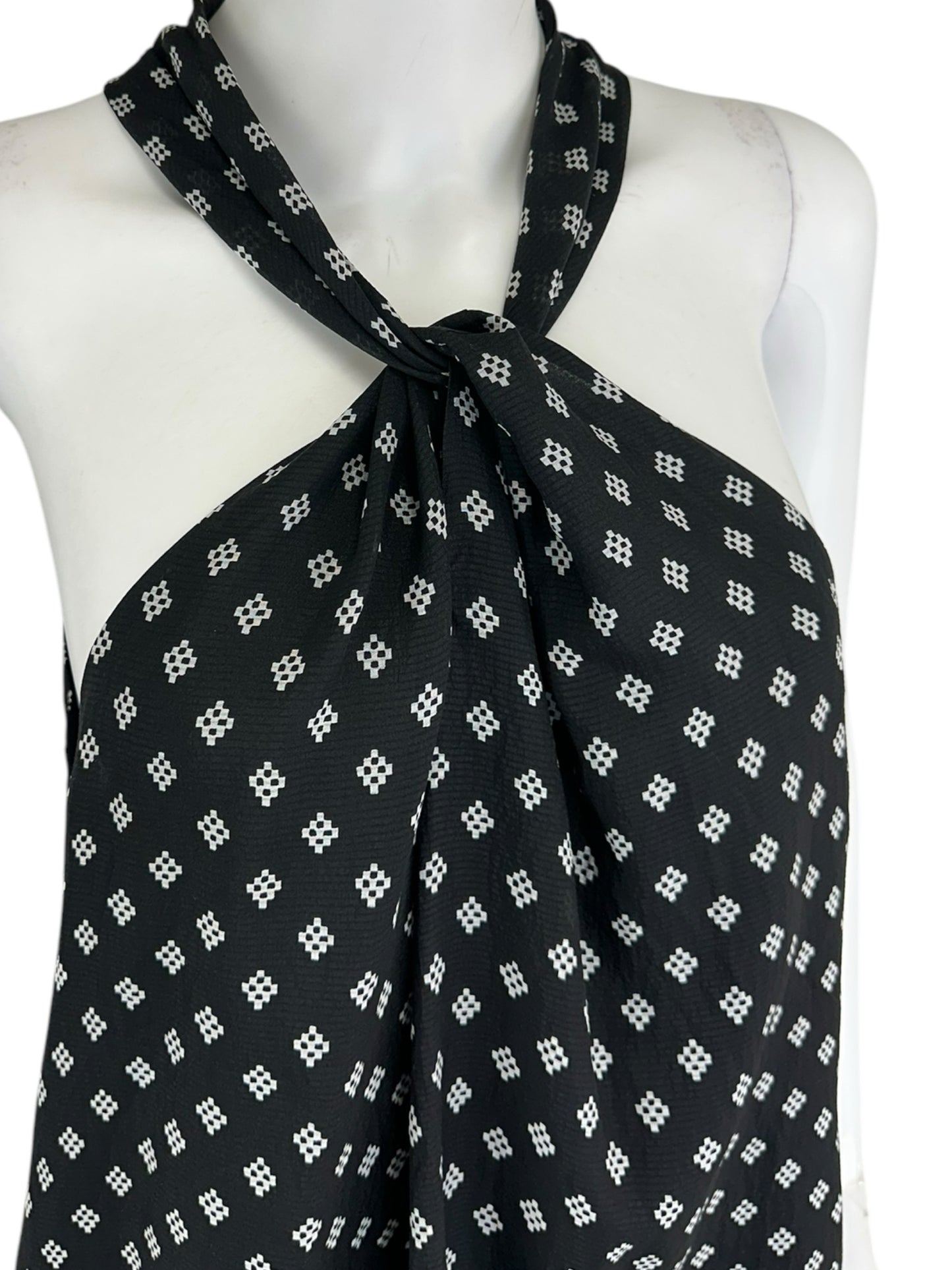 Joie Black 100% Silk Halter Blouse Size L