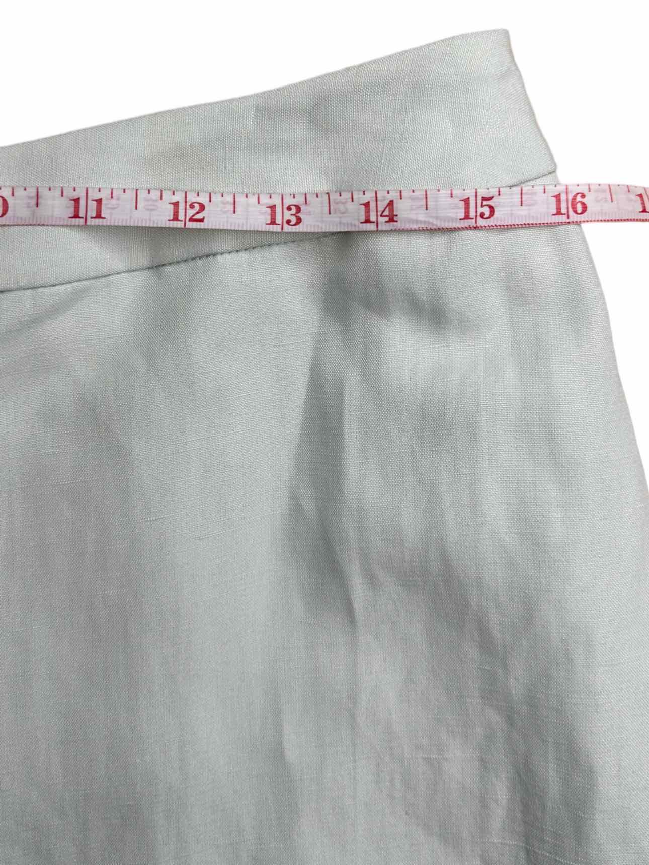 LINDA ALLARD NWT Pastel Green Linen Skirt Size 10