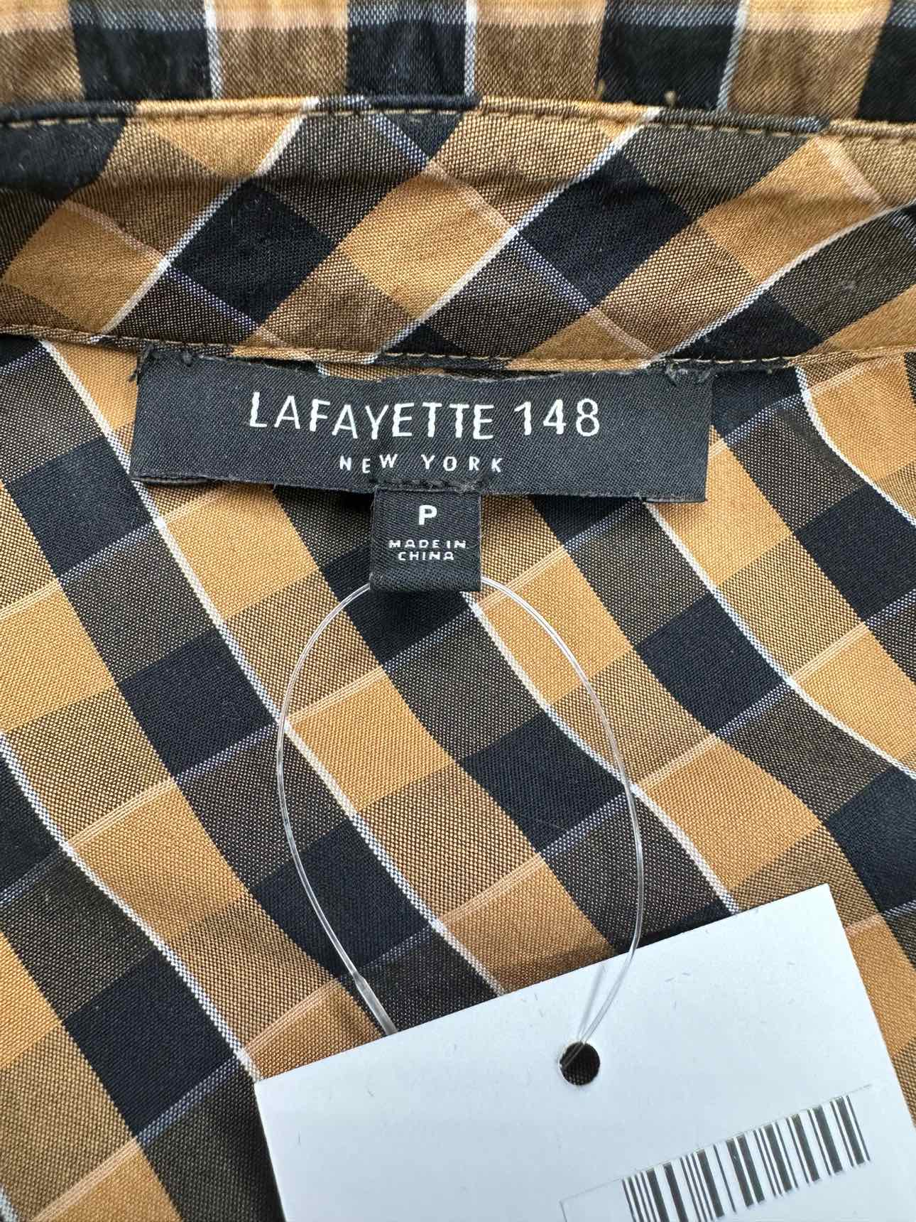 LAFAYETTE 148 NEW YORK Black and Brown Checkered Button Down Size S