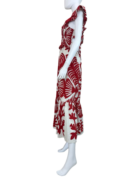 SEA New York Red Henrietta Print Maxi Dress Size S
