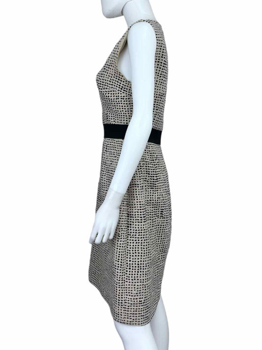 Giambattista Valli Tan Linen Print Dress Size L