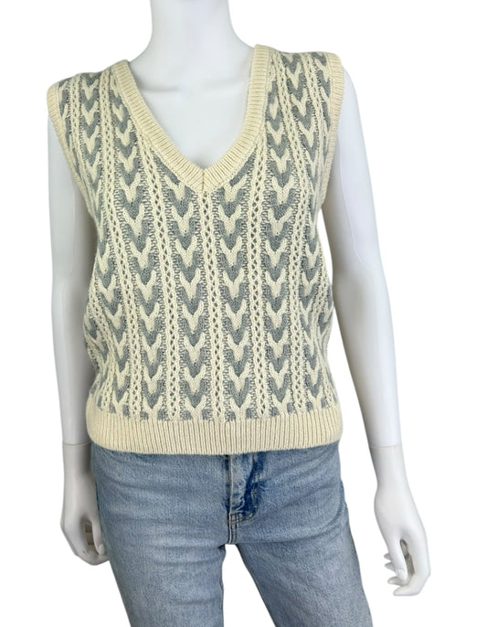 heartloom NWT Cream Herringbone Sweater Vest Size XS