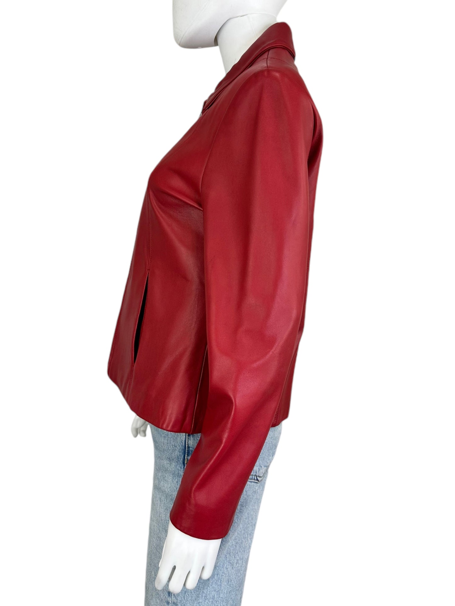 ADLER Red Lamb Leather jacket Size M