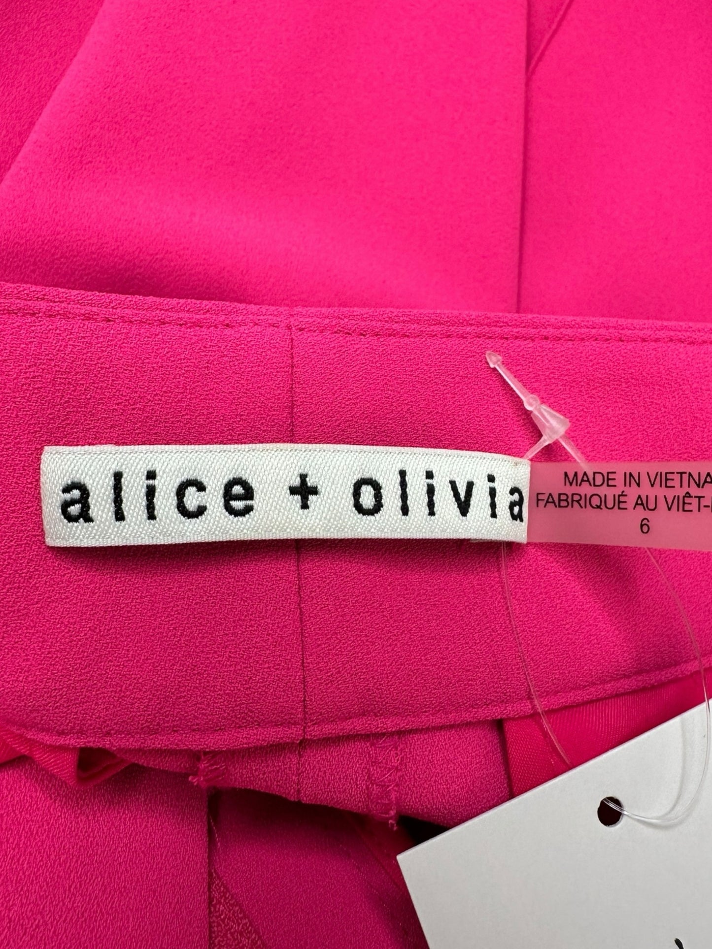 alice & olivia Hot Pink Dylan High Waisted Leg Pants Size 6