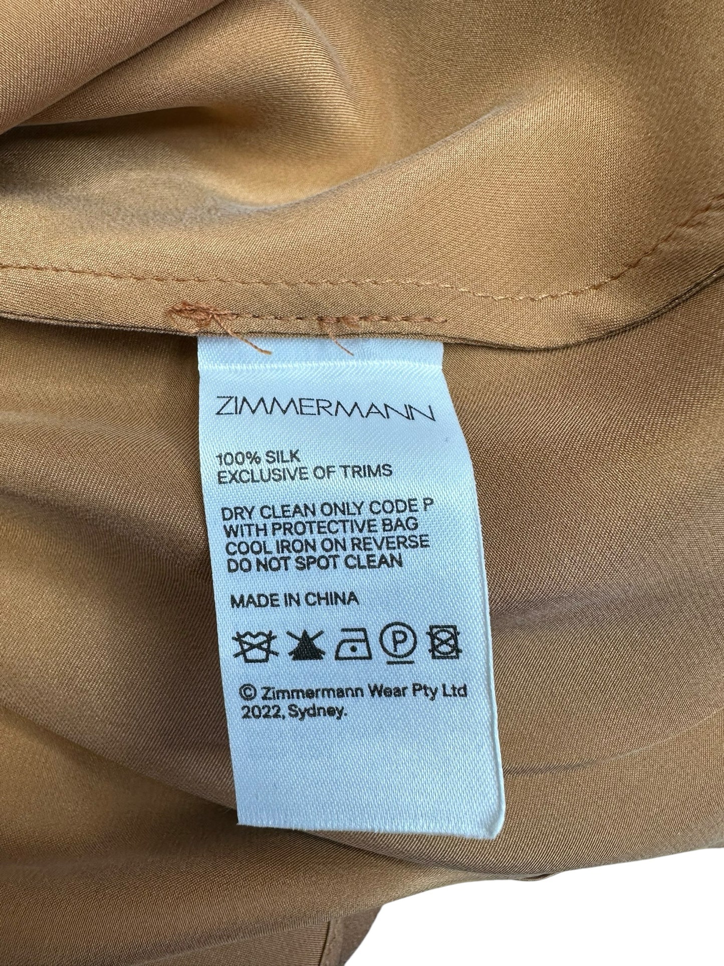 ZIMMERMANN Natural 100% Silk Mini Wrap Dress Size 0