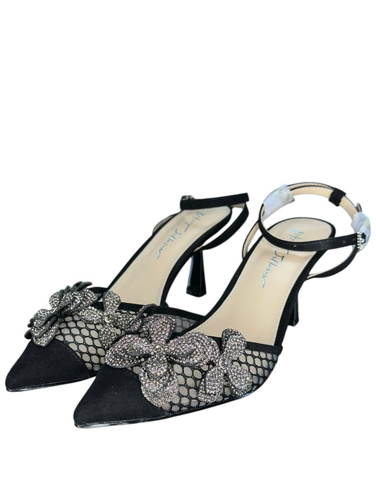 Betsy Johnson NWT Black Sofya Rhinestone Flower Evening Pumps Size 8