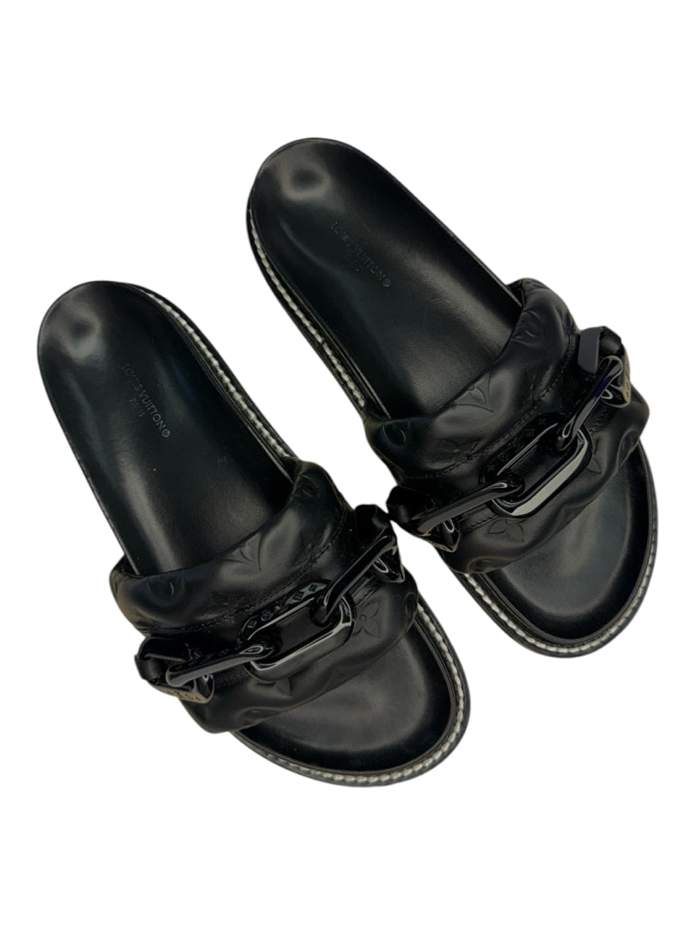 Louis Vuitton Black Sunset Flat Comfort Mule Size 37.5