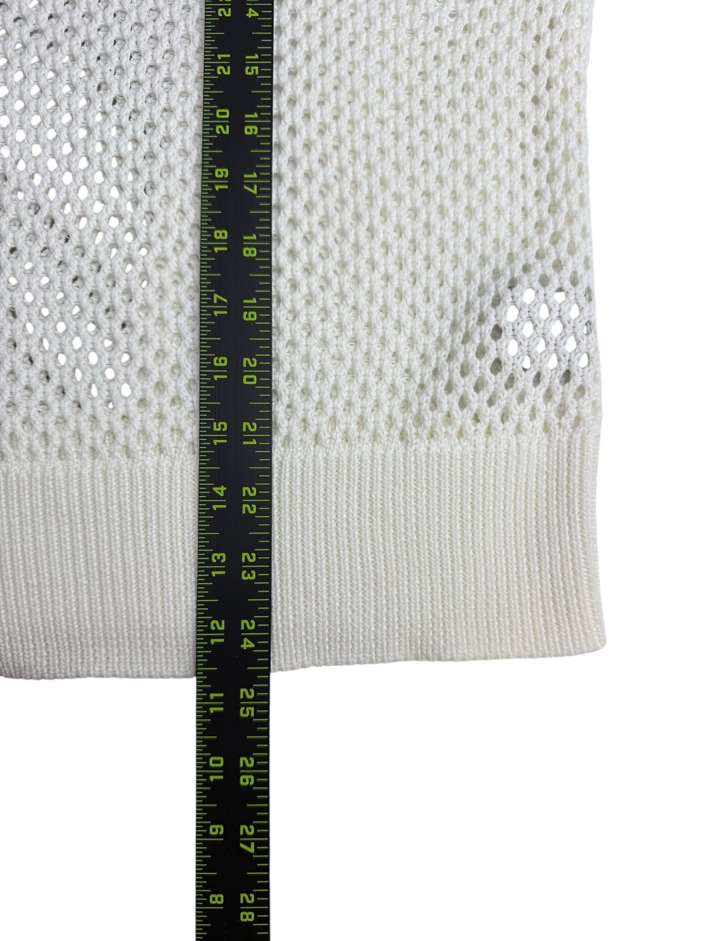 Monrow White Cotton Open Knit Sweater Size M