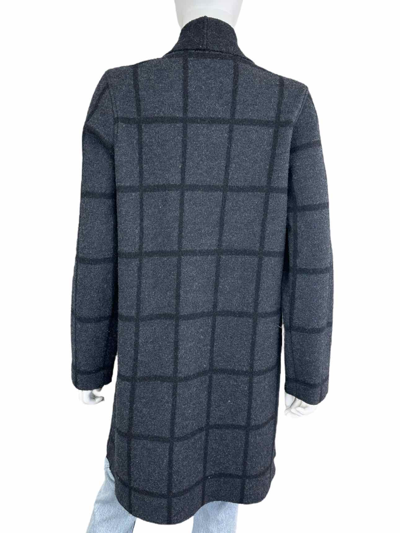 EILEEN FISHER Black Check 100% Wool Check Coat Size S