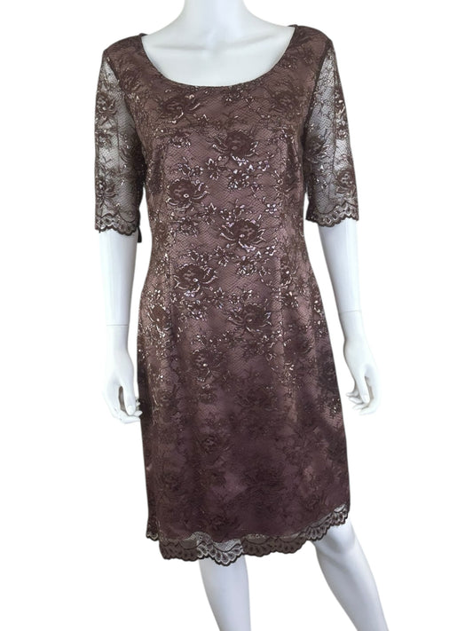 ANTONIO MELANI NWT Mauve Lace Cocktail Dress Size 10