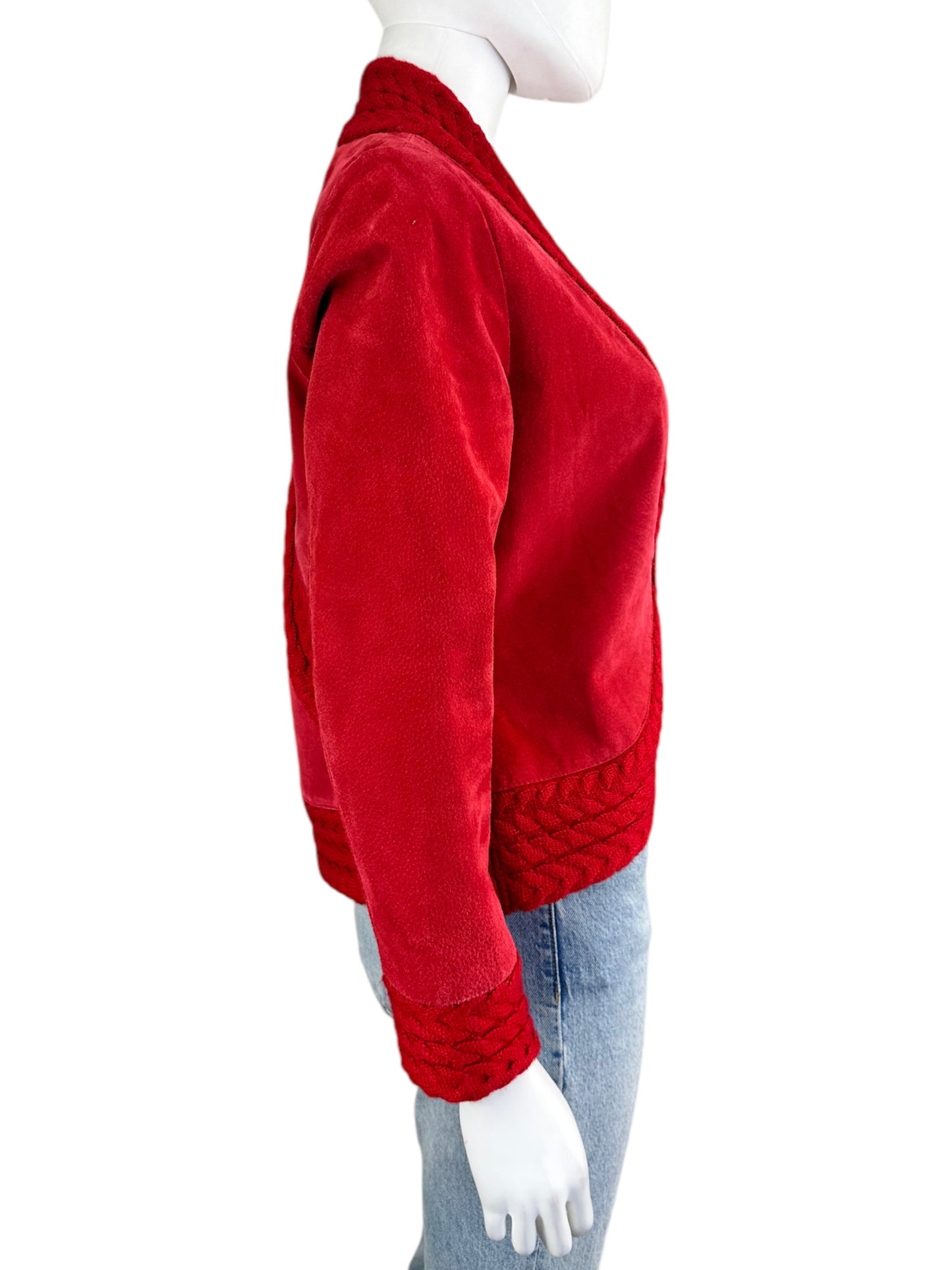 Coldwater Creek Red Suede Leather Jacket Size PS