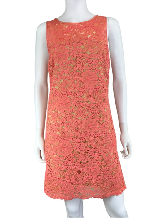 TRINA TURK Coral Lace Cocktail Dress Size 4