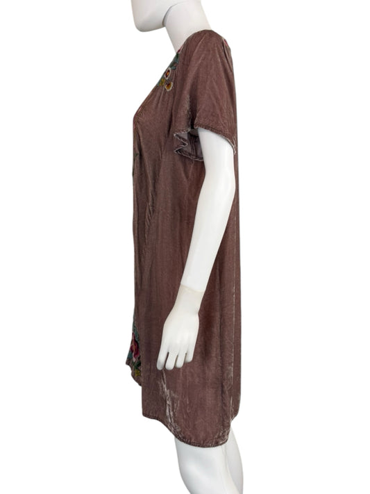 Johnny Was Maueve Velvet Embroidered Tunic Size M