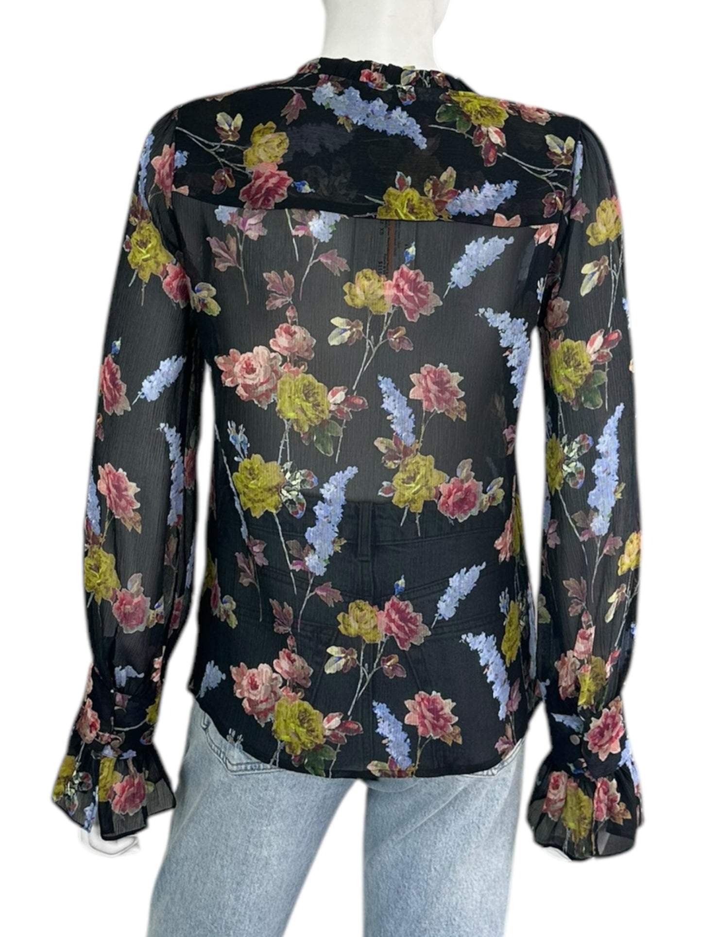 PAIGE Sheer Floral Button-Down Size XS