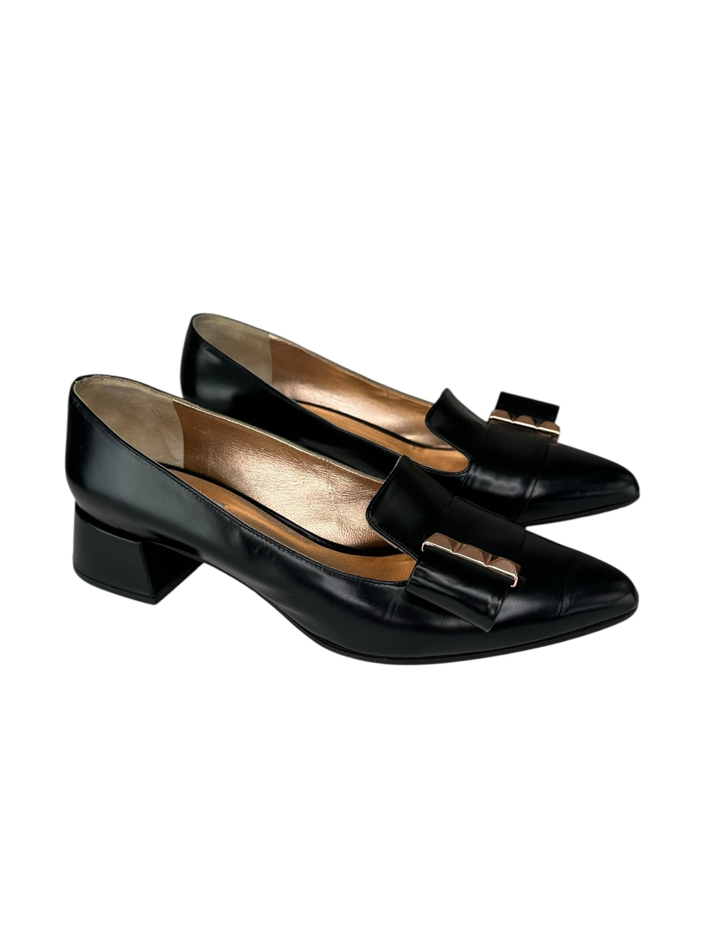 Max Mara Black Leather Colomba Pumps Size 39