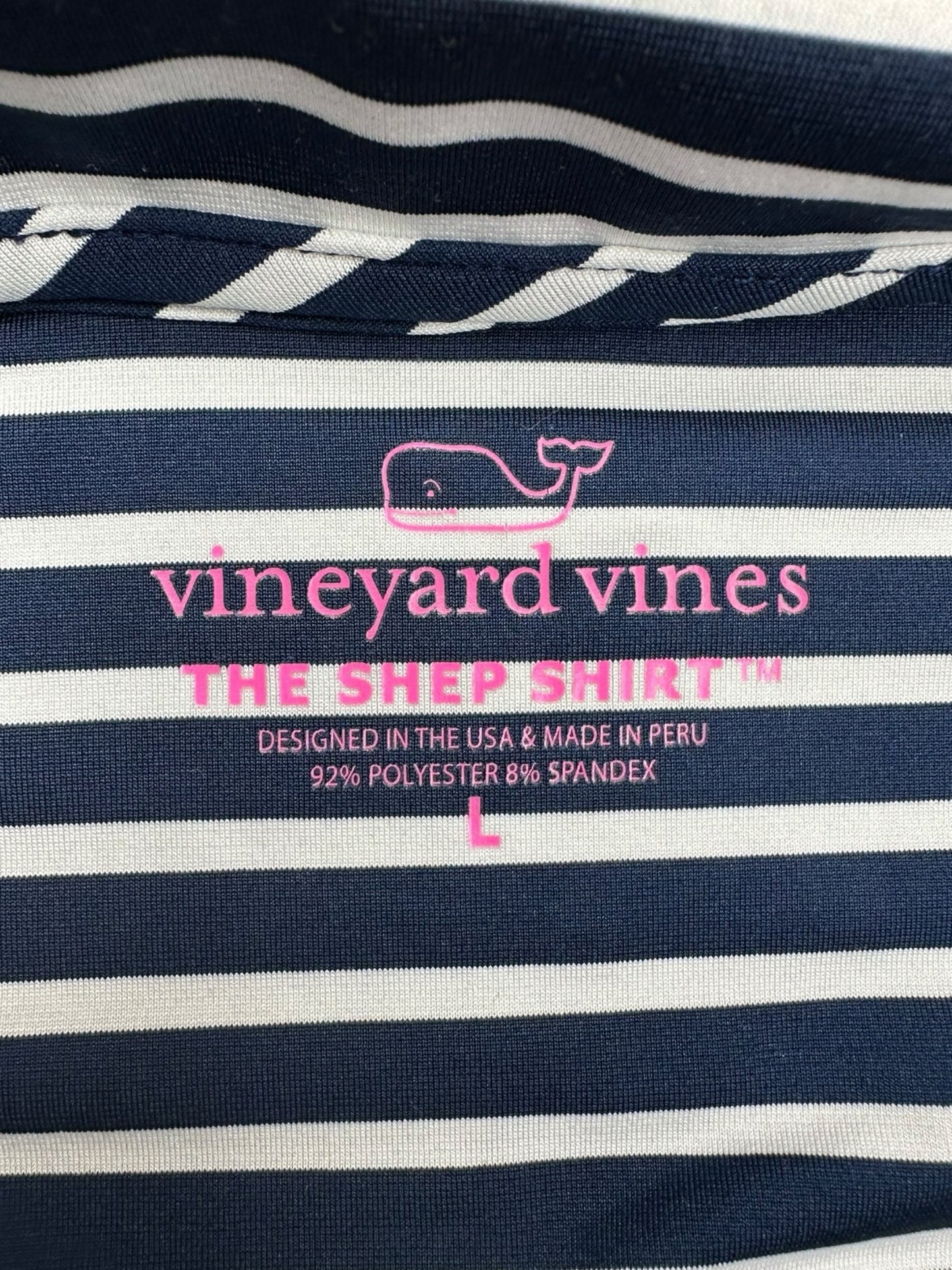 vineyard vines Navy Striped The Shep Shirt Size L