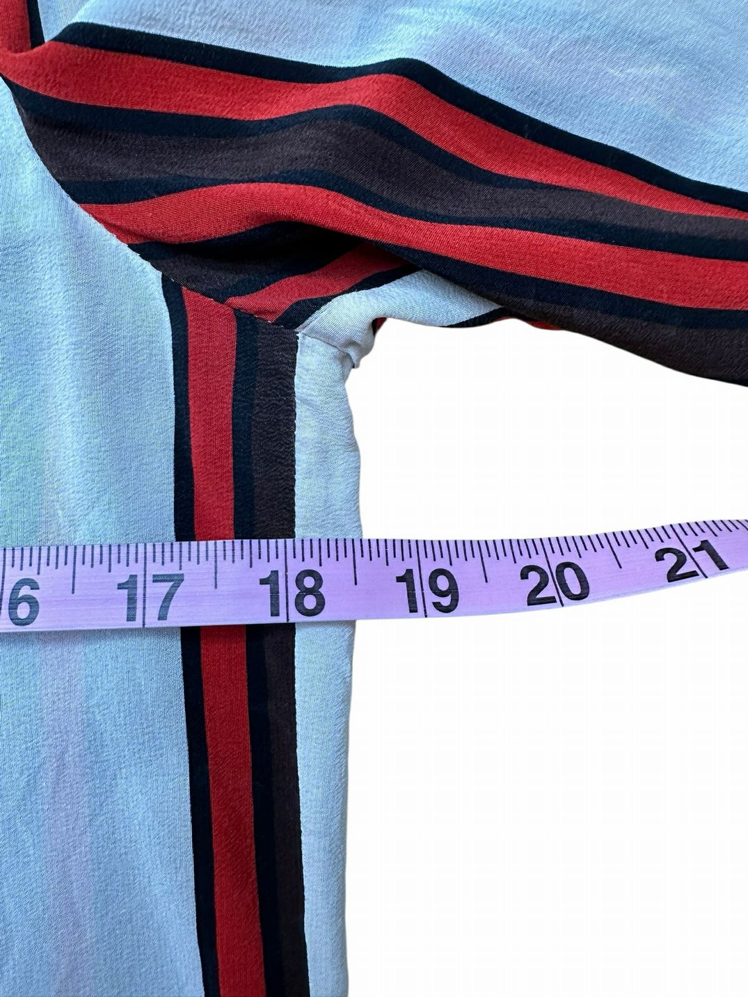 Tory Burch 100% Silk Red Striped Blouse Size 2