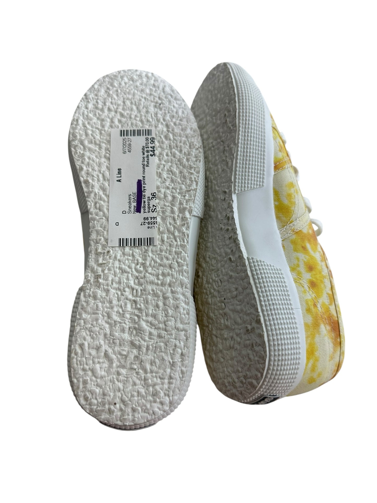SUPERGA Yellow Tie Dye 2750 Sneakers Size 36